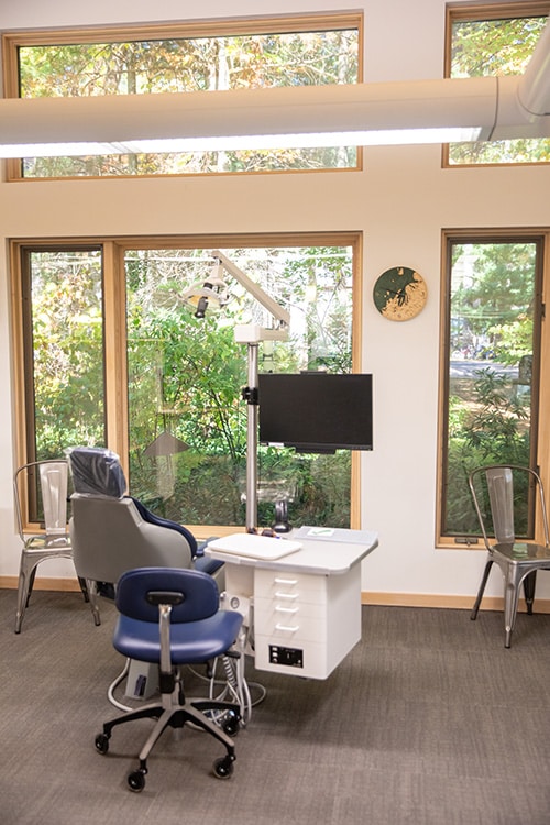 Window view Up North Orthodontics in Traverse City and Beulah, MI